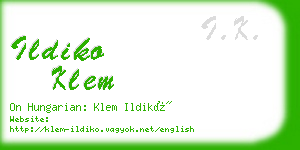 ildiko klem business card